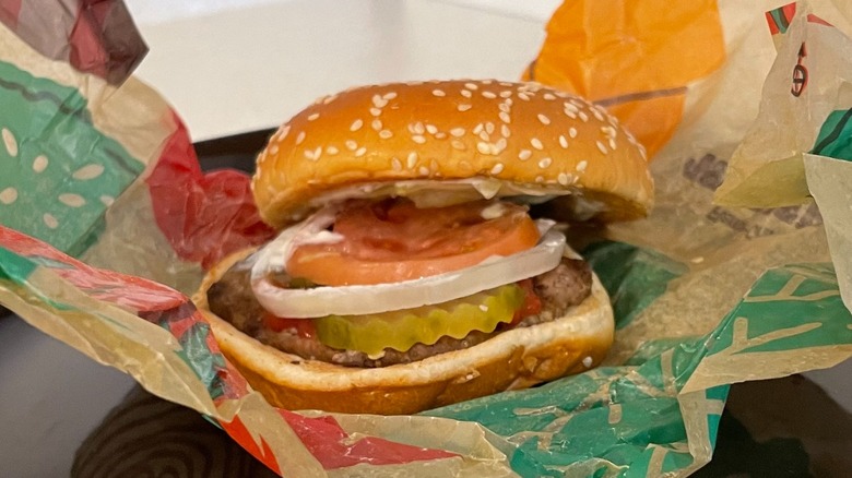 whopper jr out of wrapper