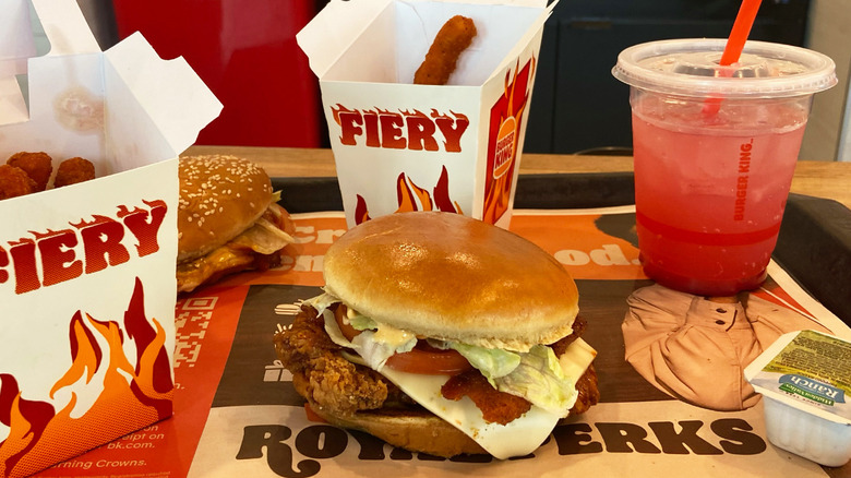 all Burger King fiery menu items