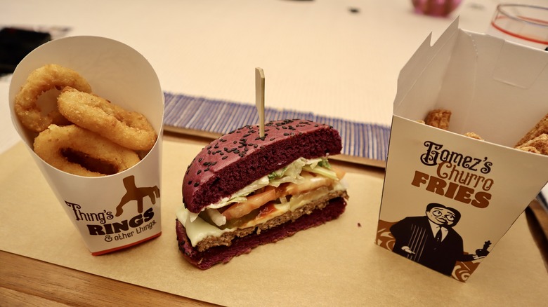 Burger King onion rings, purple burger, churro fries