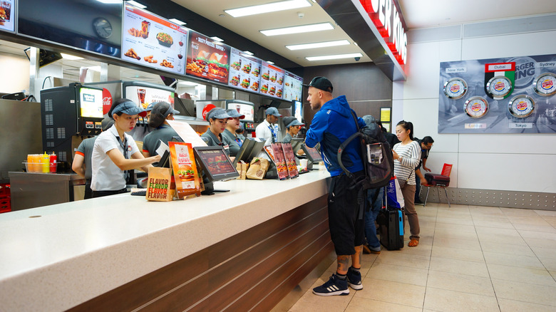 Burger King restaurant counter