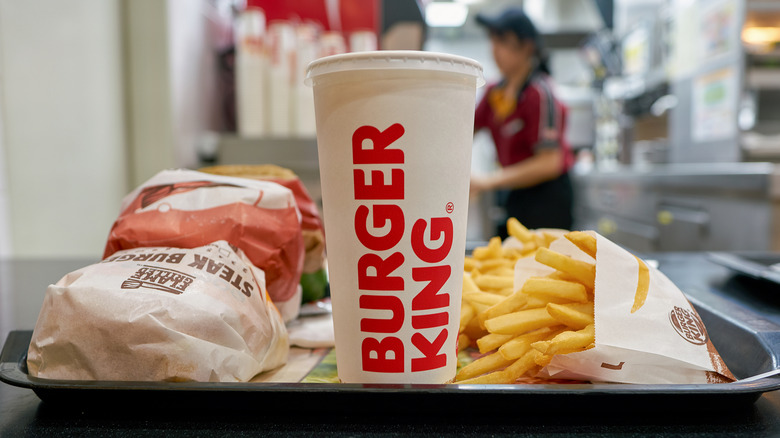 A Burger King order on a tray