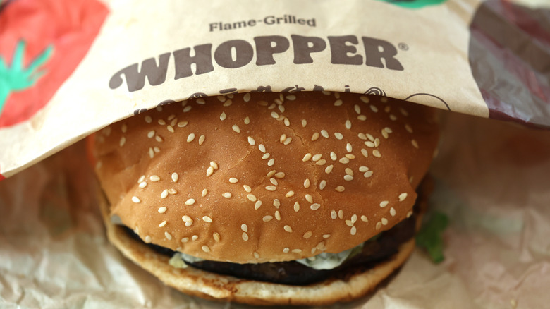 Burger King whopper in wrapper