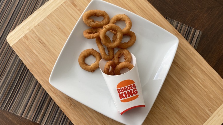 Burger King onion rings on plate