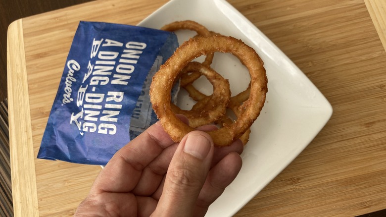 Close up of Culver's onion ring