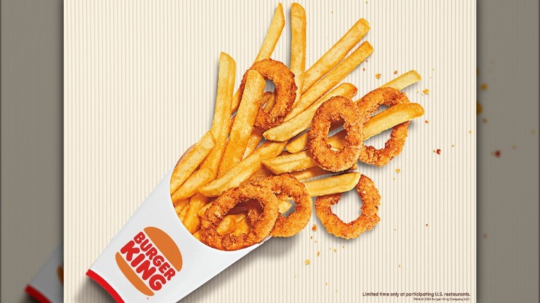 container of BK fries and onion rings