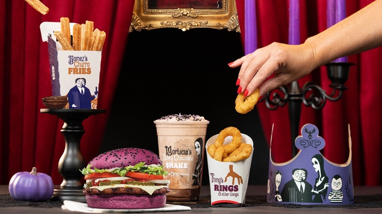 Burger King's Spooky Addams Family Menu Features A Purple Whopper