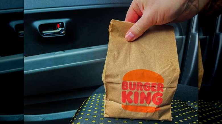 Burger King bag in car