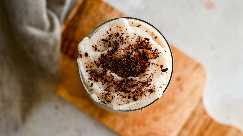 Bushwacker cocktail with shaved chocolate