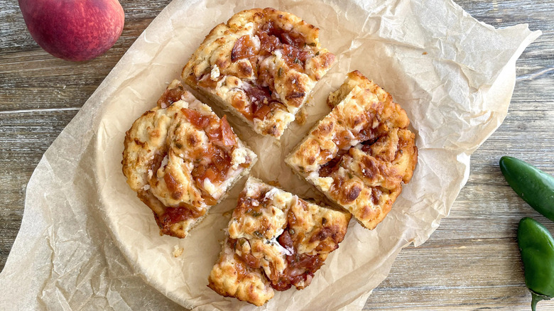 4 biscuits on parchment paper