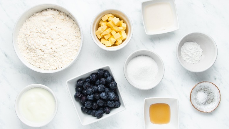 ingredients for buttermilk blueberry scones