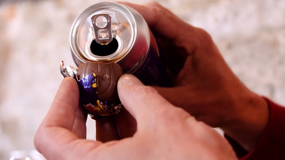 Beer poured into Cadbury Egg