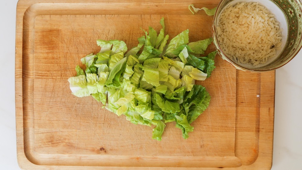 chopped lettuce and shredded cheese