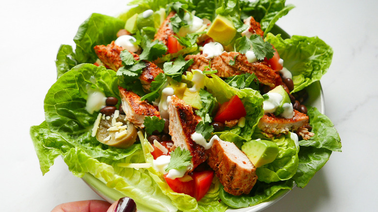 Bowl of Cajun chicken salad