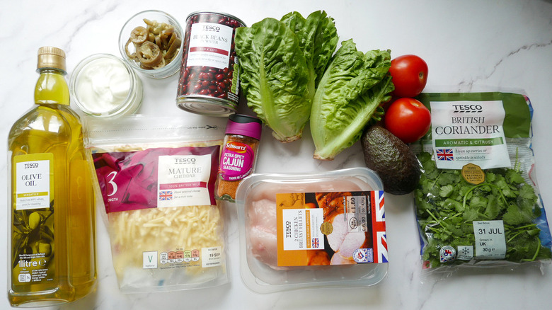 Ingredients for Cajun chicken salad