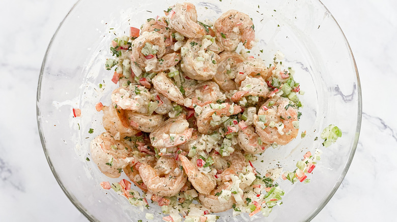 shrimp with mayo mixture