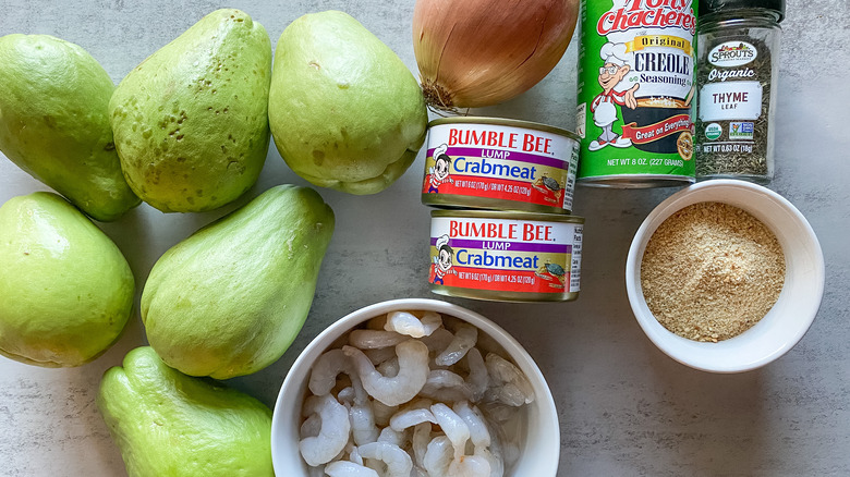 ingredients for cajun stuffed mirliton