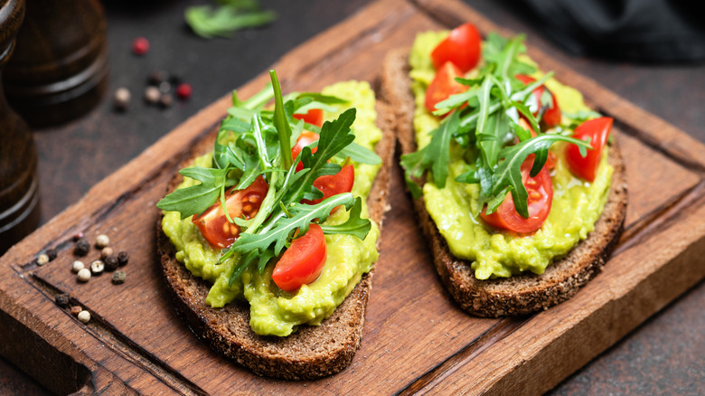 Avocado toast with tomatoes