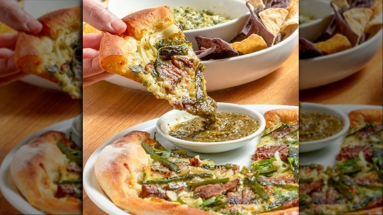 Carne Asada pizza from california pizza kitchen