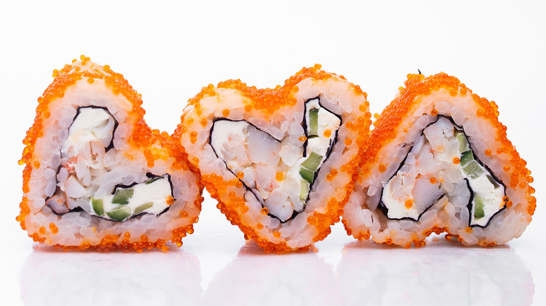 Heart shaped sushi rolls 