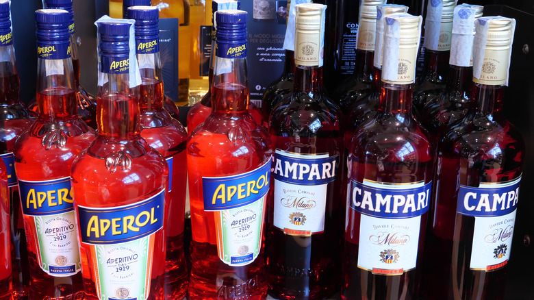 Campari and Aperol bottles