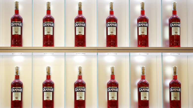 Campari bottles display