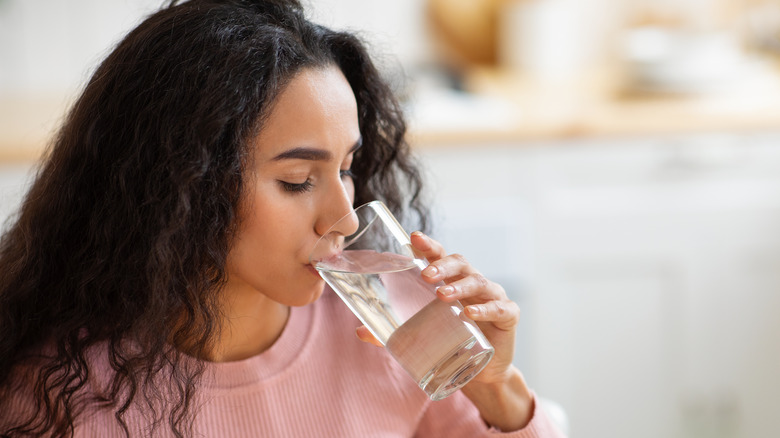 Woman drinking water