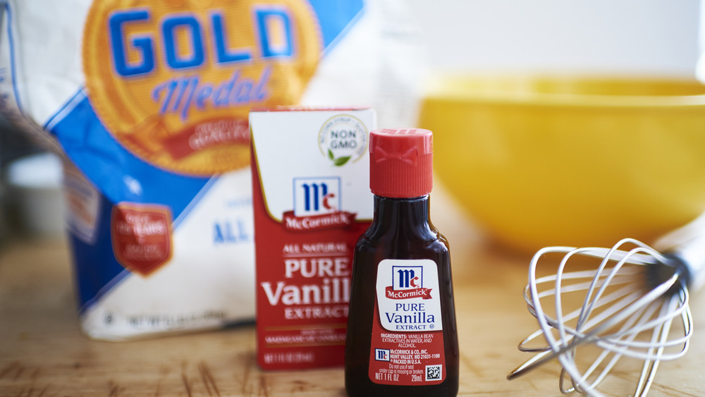 A bottle of McCormick pure vanilla extract