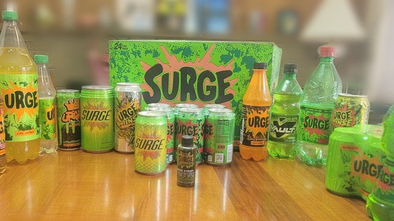 Collection of Surge soft drinks