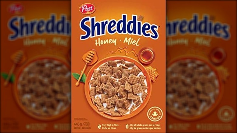 Post Shreddies Honey cereal box 