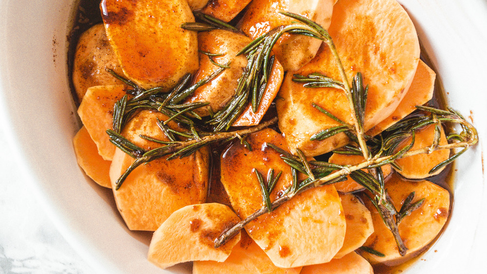 candied yams before baking