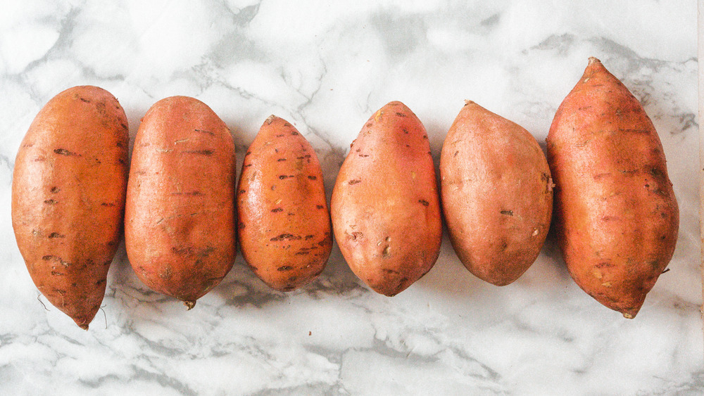 sweet potatoes on counter