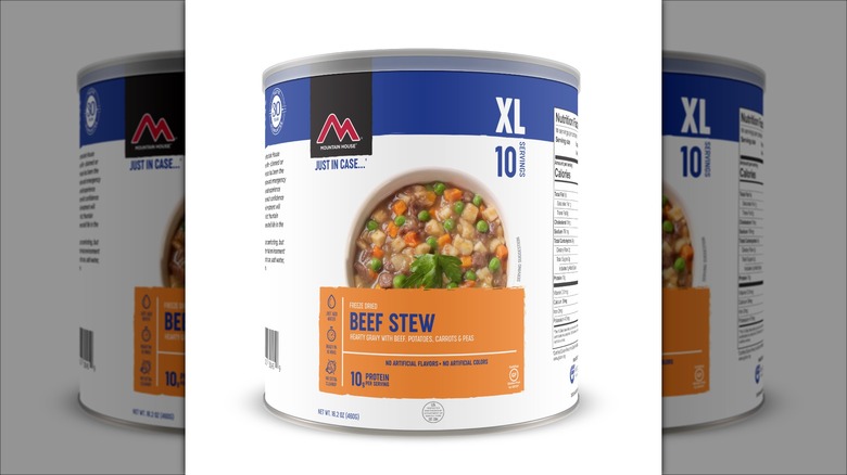 Mountain House beef stew can