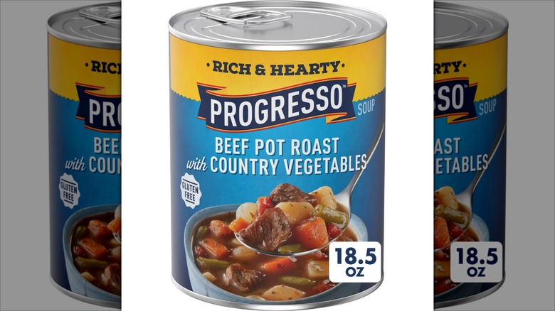 Progresso beef roast soup can