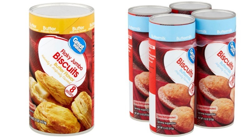 Can of great value biscuits buttermilk and flaky from walmart