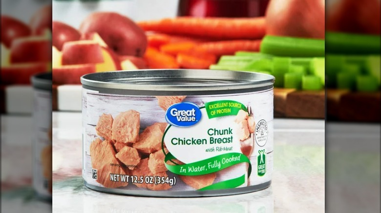 A can of Great Value Chunk Chicken