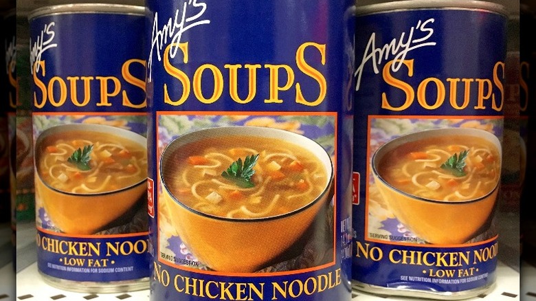 Cans of Amy's soups