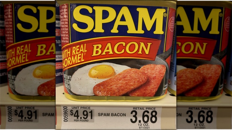 Spam with price on shelf