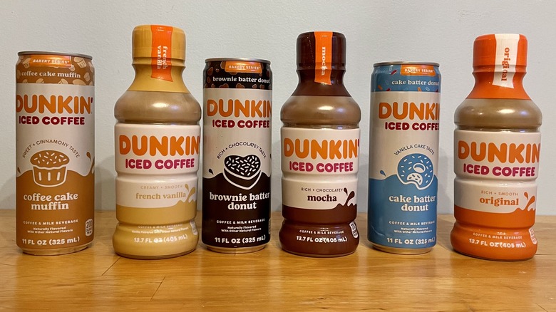 Six bottles of coffee drinks