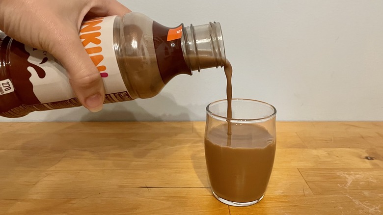 mocha coffee poured into cup