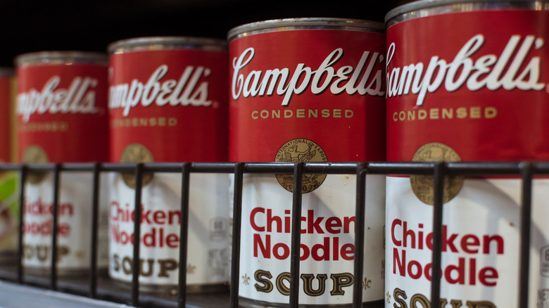 Can of Campbell's chicken noodle soup