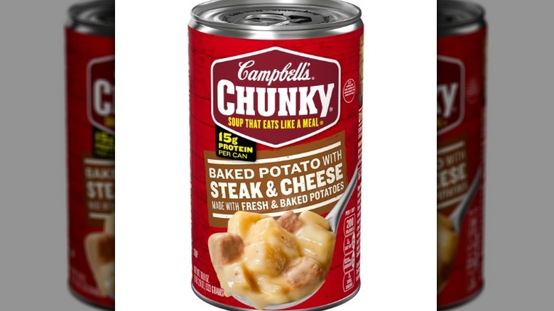 Campbell's Chunky Soup, Baked Potato with Steak and Cheese can