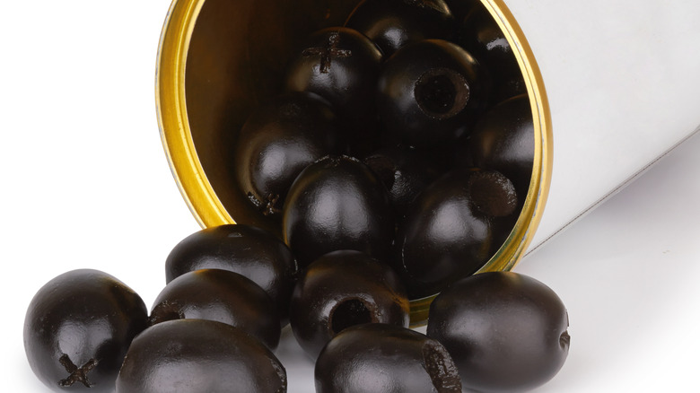 Black olives in a can