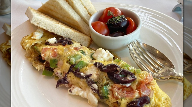 Olive omelette with feta cheese