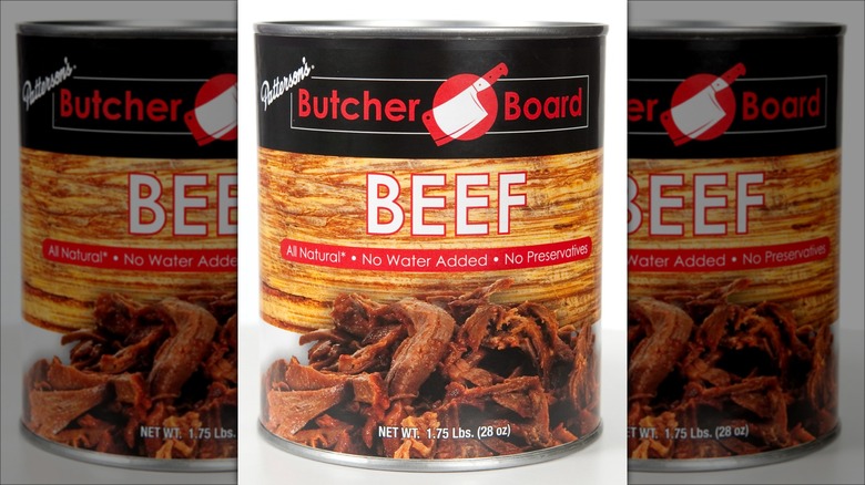 butcher board canned beef