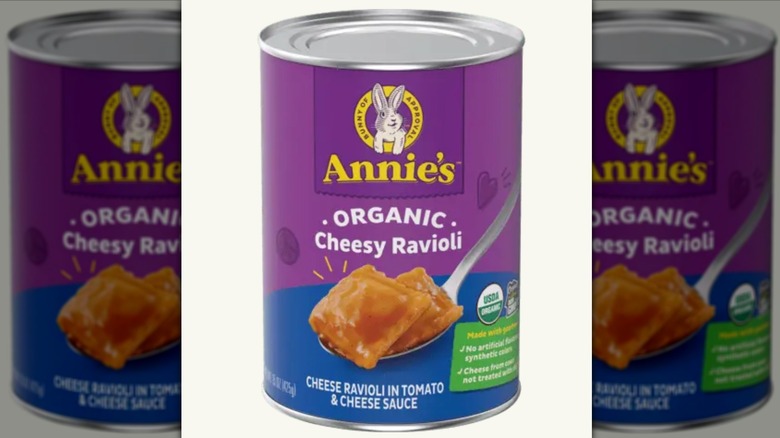 Annie's organic cheesy ravioli can