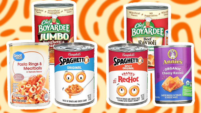 composite image of pasta cans