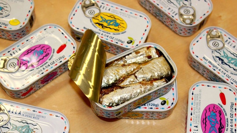 cans of BELA sardines