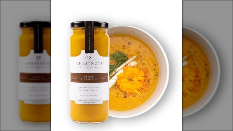 Jar of 18 Chestnuts Carrot Ginger Dill soup