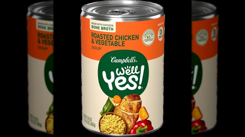 Can of Campbell's Well Yes! Roasted Chicken & Vegetable soup