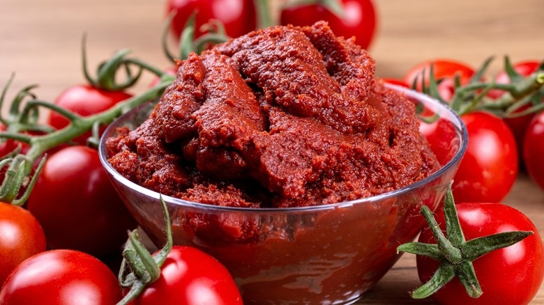 bowl of tomato paste